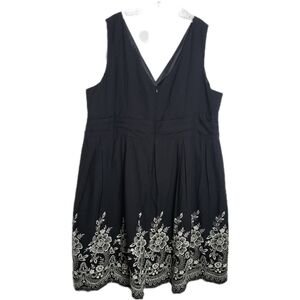 Divided Black and White Floral Midi Dress